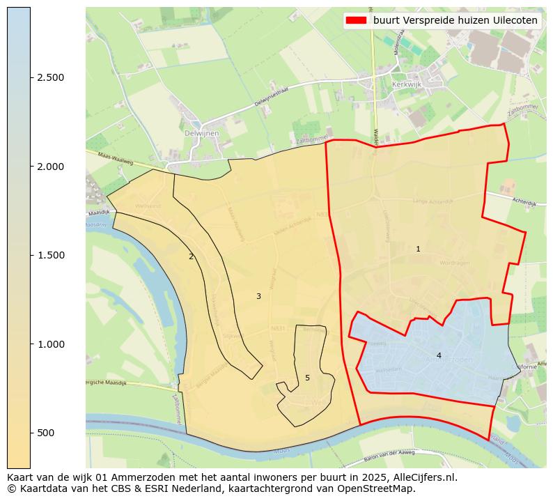Afbeelding van de buurt Verspreide huizen Uilecoten op de kaart.