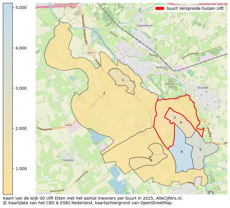 Afbeelding van de buurt Verspreide huizen Ulft op de kaart.
