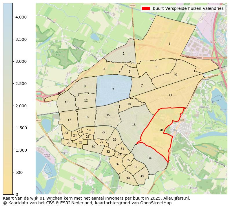 Afbeelding van de buurt Verspreide huizen Valendries op de kaart.