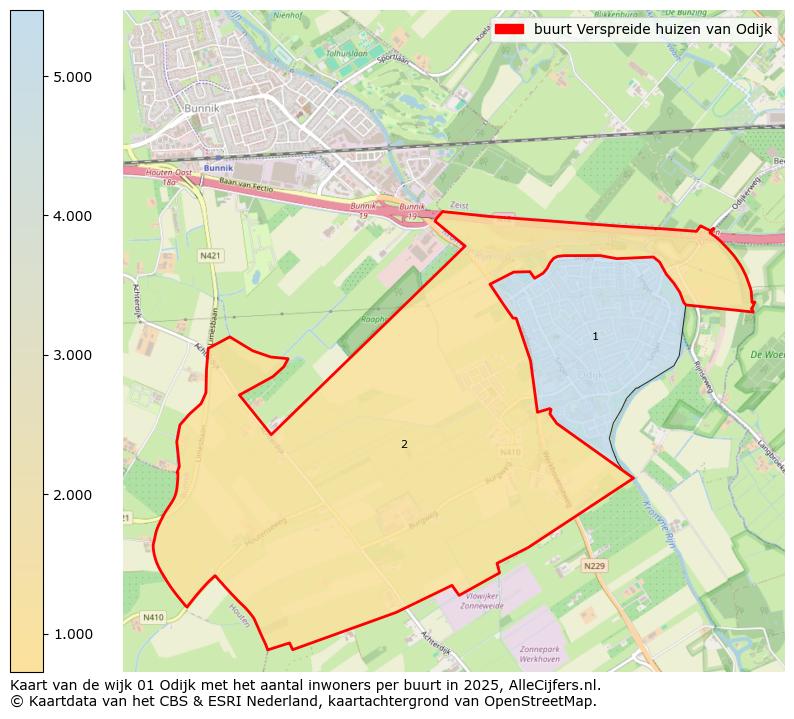 Afbeelding van de buurt Verspreide huizen van Odijk op de kaart.