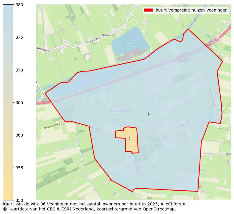 Afbeelding van de buurt Verspreide huizen Veeningen op de kaart.