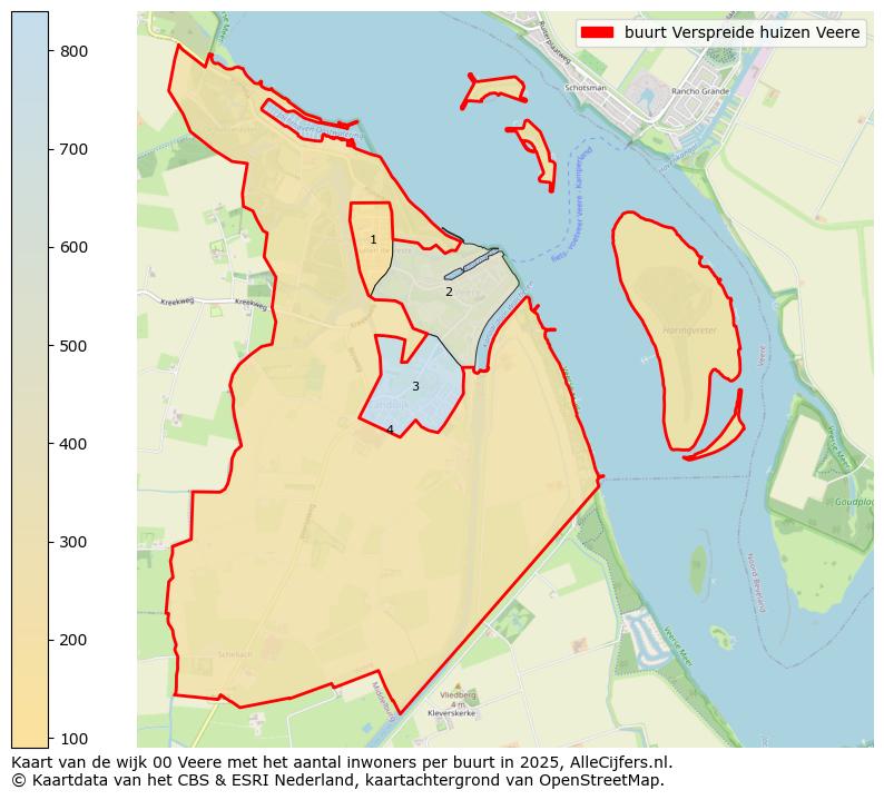 Afbeelding van de buurt Verspreide huizen Veere op de kaart.
