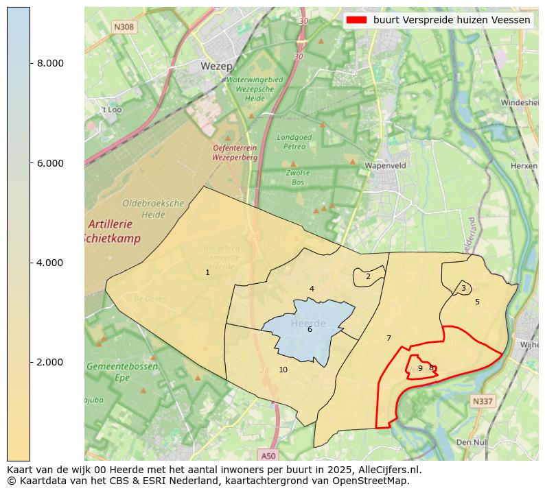 Afbeelding van de buurt Verspreide huizen Veessen op de kaart.