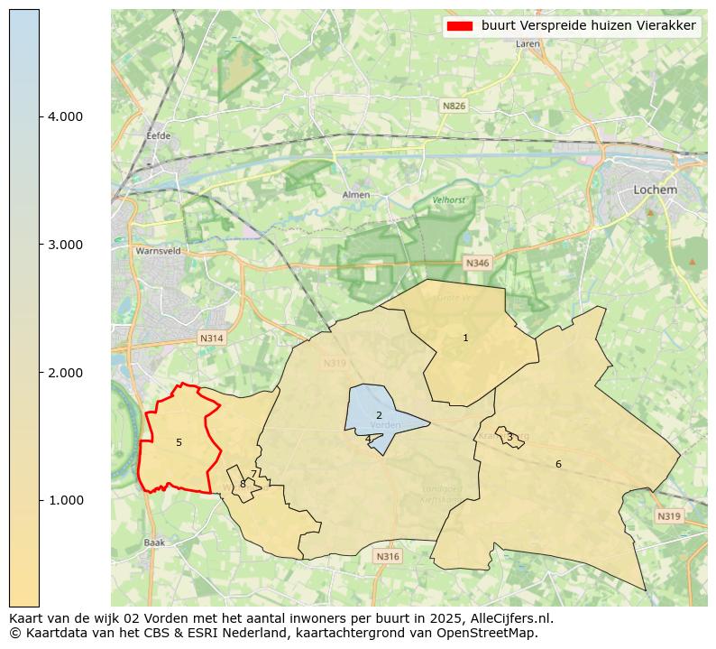 Afbeelding van de buurt Verspreide huizen Vierakker op de kaart.