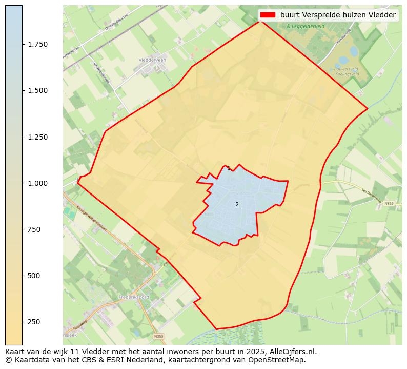 Afbeelding van de buurt Verspreide huizen Vledder op de kaart.
