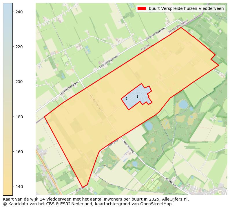 Afbeelding van de buurt Verspreide huizen Vledderveen op de kaart.