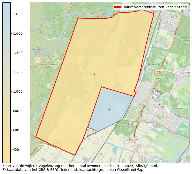 Afbeelding van de buurt Verspreide huizen Vogelenzang op de kaart.