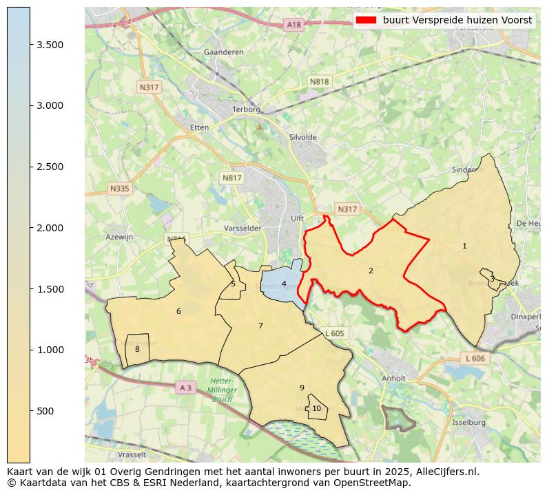Afbeelding van de buurt Verspreide huizen Voorst op de kaart.
