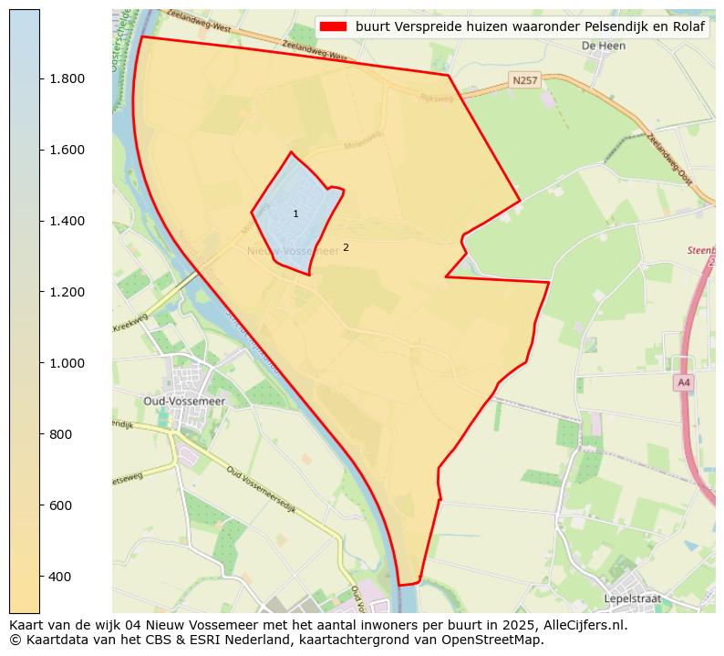 Afbeelding van de buurt Verspreide huizen waaronder Pelsendijk en Rolaf op de kaart.