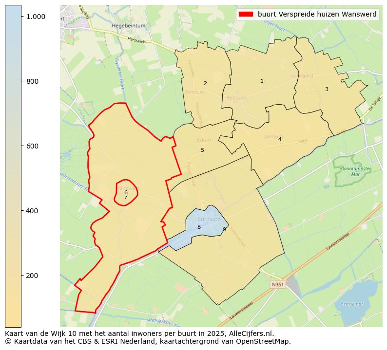 Afbeelding van de buurt Verspreide huizen Wanswerd op de kaart.