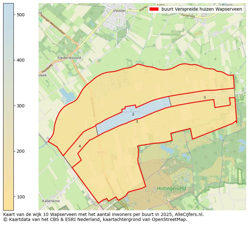 Afbeelding van de buurt Verspreide huizen Wapserveen op de kaart.