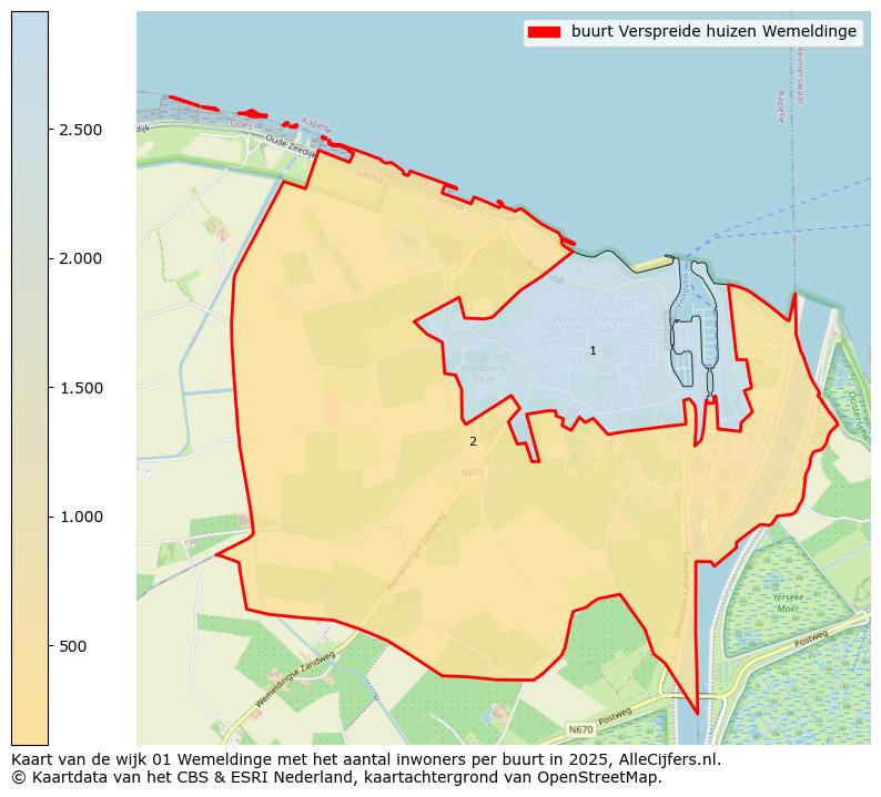 Afbeelding van de buurt Verspreide huizen Wemeldinge op de kaart.
