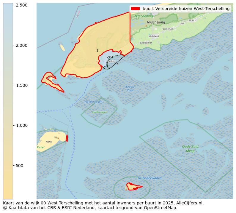 Afbeelding van de buurt Verspreide huizen West-Terschelling op de kaart.