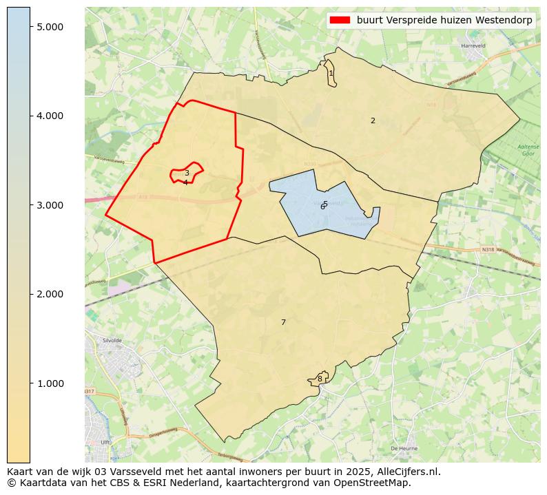 Afbeelding van de buurt Verspreide huizen Westendorp op de kaart.
