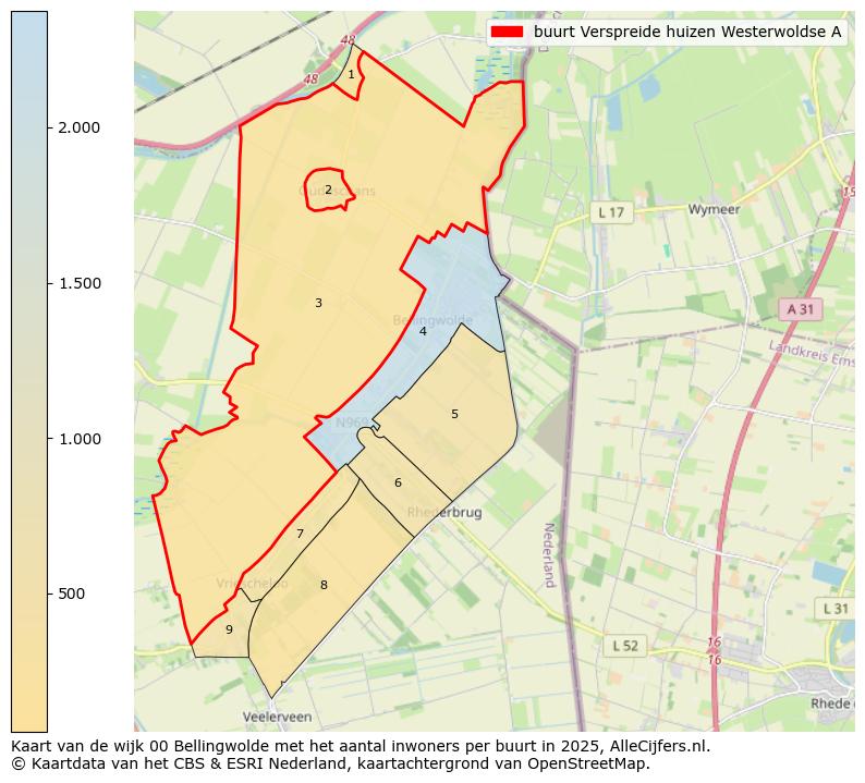 Afbeelding van de buurt Verspreide huizen Westerwoldse A op de kaart.
