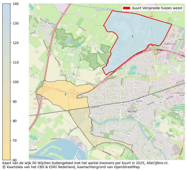 Afbeelding van de buurt Verspreide huizen wezel op de kaart.