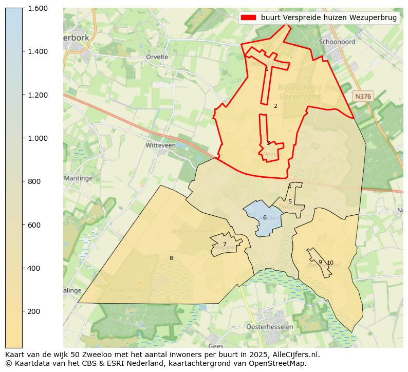 Afbeelding van de buurt Verspreide huizen Wezuperbrug op de kaart.