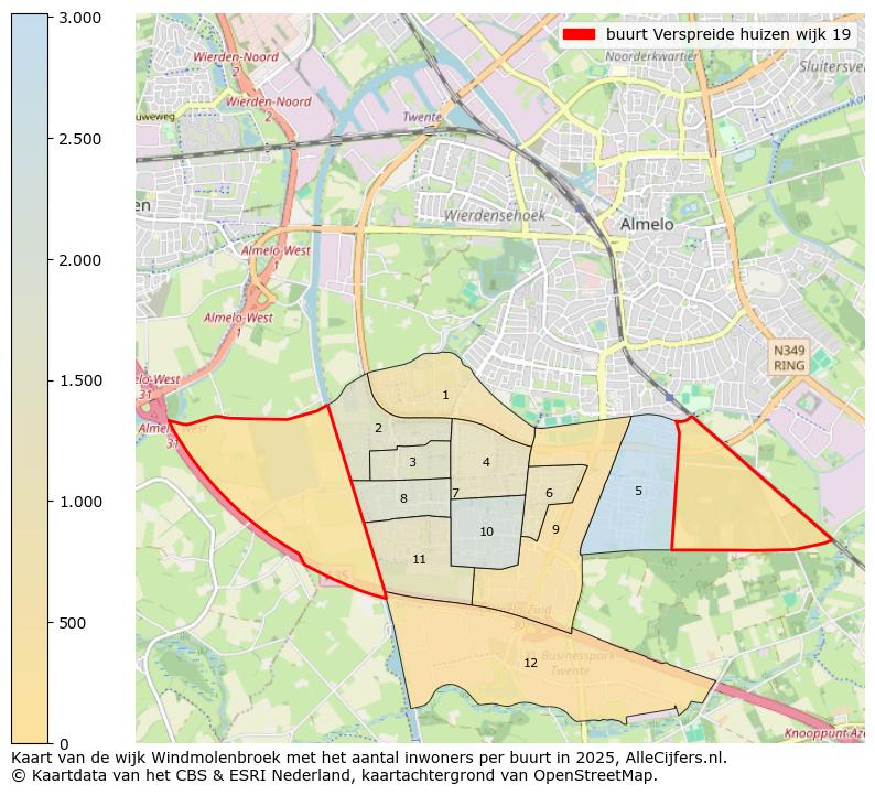 Afbeelding van de buurt Verspreide huizen wijk 19 op de kaart.