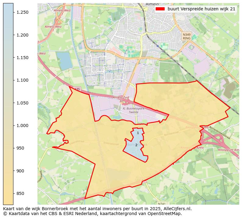 Afbeelding van de buurt Verspreide huizen wijk 21 op de kaart.
