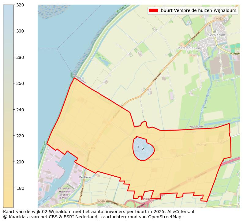 Afbeelding van de buurt Verspreide huizen Wijnaldum op de kaart.