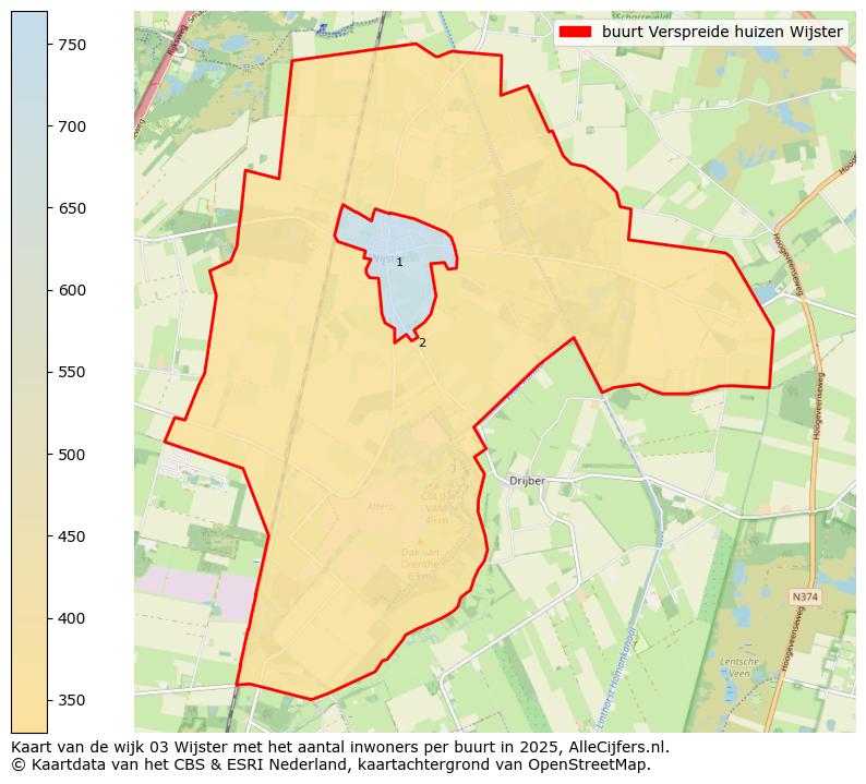 Afbeelding van de buurt Verspreide huizen Wijster op de kaart.