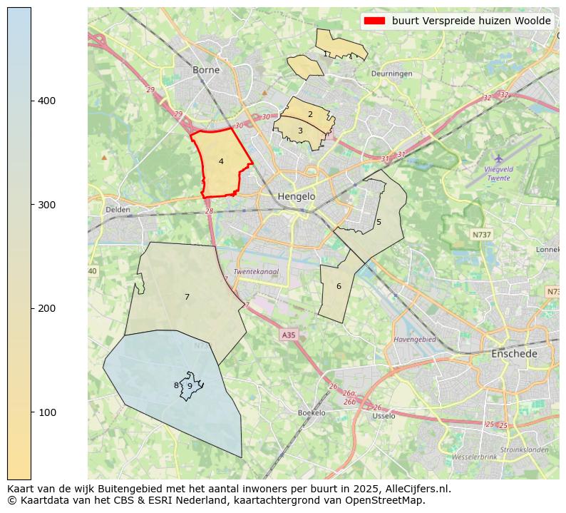 Afbeelding van de buurt Verspreide huizen Woolde op de kaart.