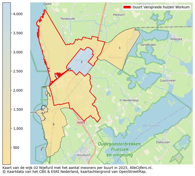 Afbeelding van de buurt Verspreide huizen Workum op de kaart.