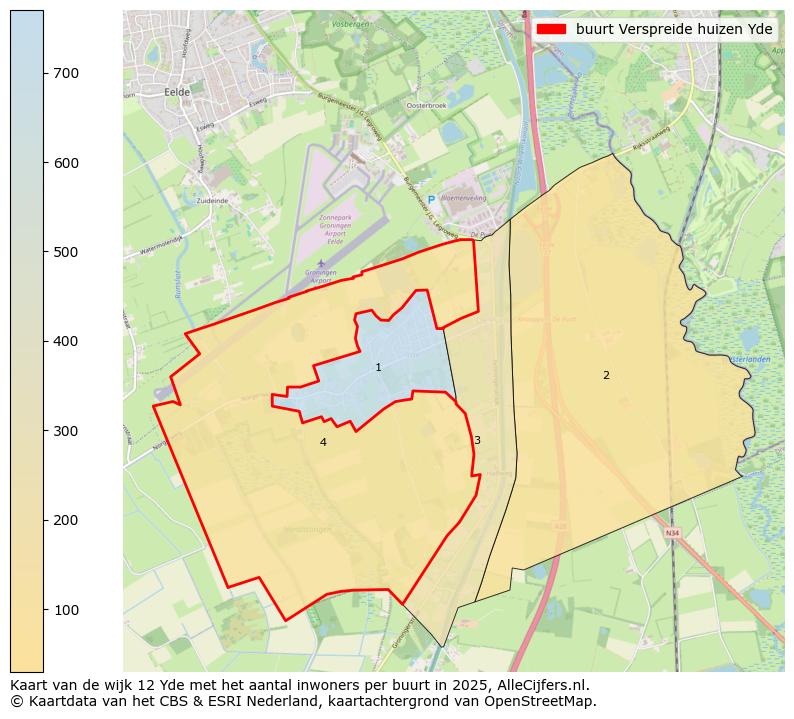 Afbeelding van de buurt Verspreide huizen Yde op de kaart.
