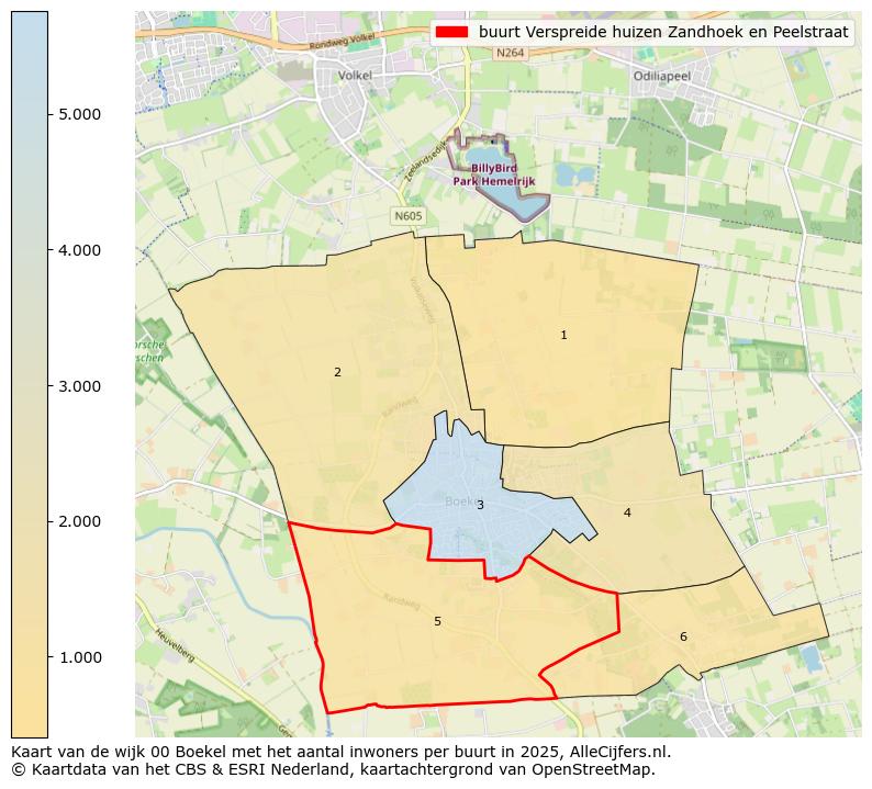 Afbeelding van de buurt Verspreide huizen Zandhoek en Peelstraat op de kaart.