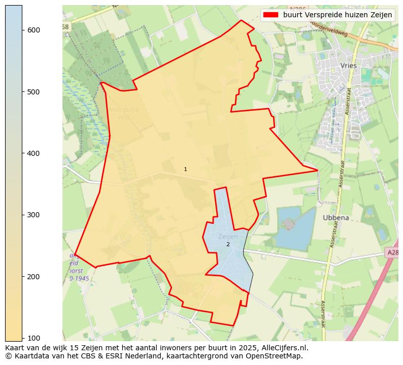 Afbeelding van de buurt Verspreide huizen Zeijen op de kaart.