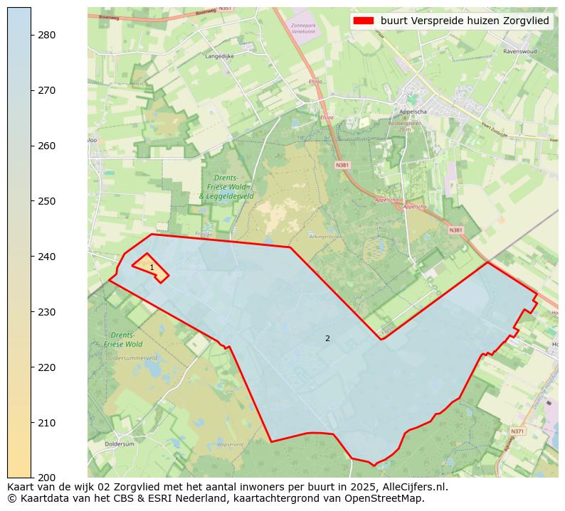 Afbeelding van de buurt Verspreide huizen Zorgvlied op de kaart.
