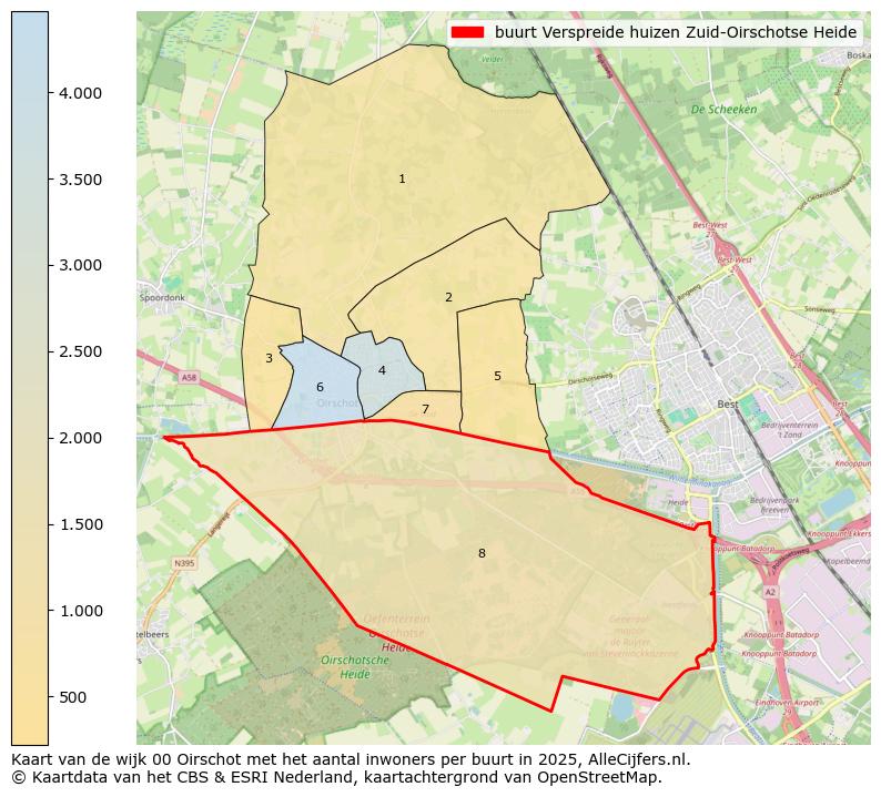 Afbeelding van de buurt Verspreide huizen Zuid-Oirschotse Heide op de kaart.
