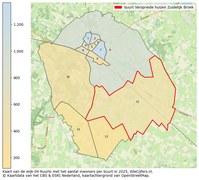Afbeelding van de buurt Verspreide huizen Zuidelijk Broek op de kaart.