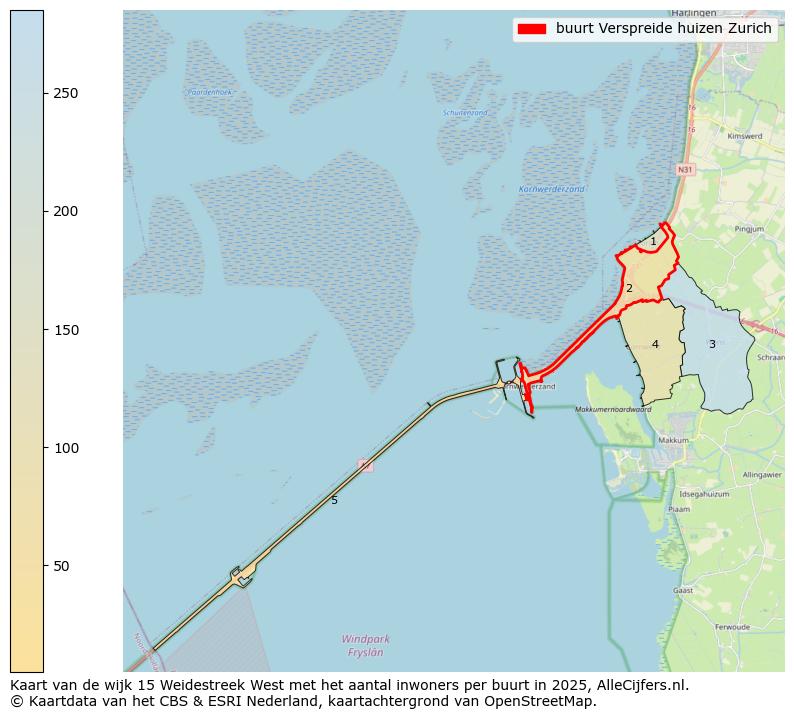Afbeelding van de buurt Verspreide huizen Zurich op de kaart.