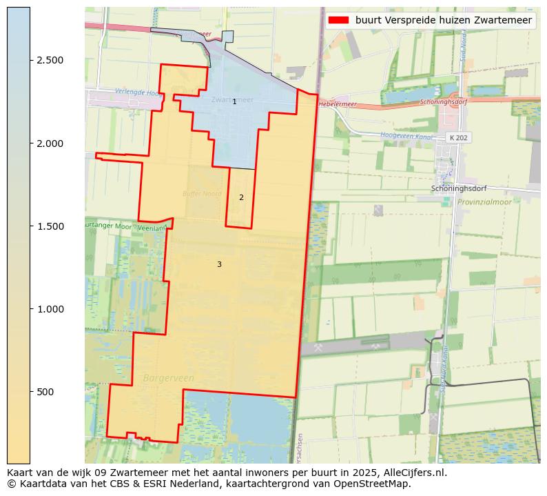 Afbeelding van de buurt Verspreide huizen Zwartemeer op de kaart.