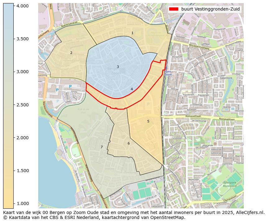 Afbeelding van de buurt Vestinggronden-Zuid op de kaart.