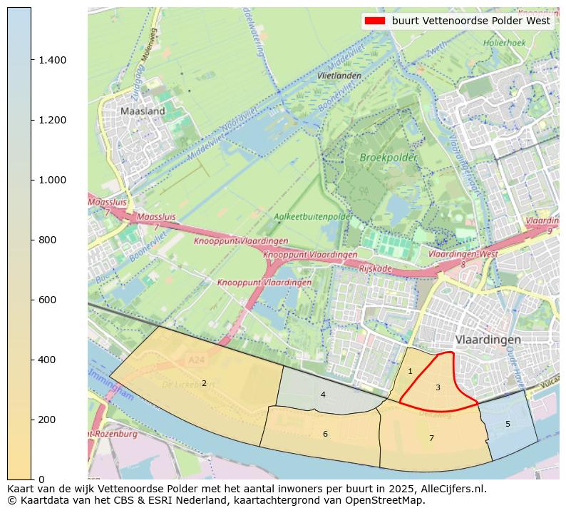 Afbeelding van de buurt Vettenoordse Polder West op de kaart.