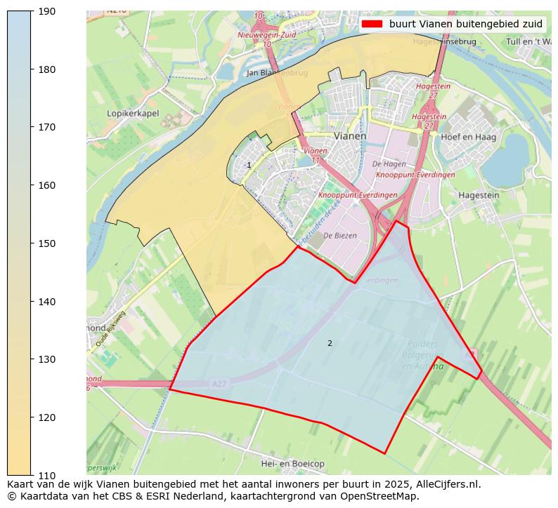 Afbeelding van de buurt Vianen buitengebied zuid op de kaart.