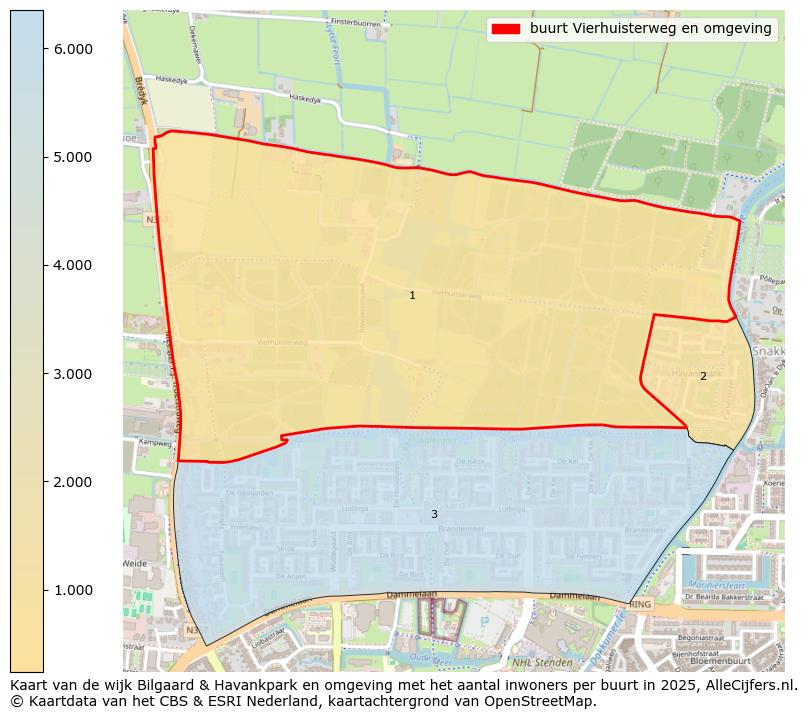 Afbeelding van de buurt Vierhuisterweg en omgeving op de kaart.