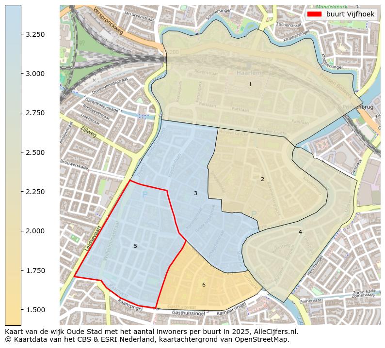 Afbeelding van de buurt Vijfhoek op de kaart.