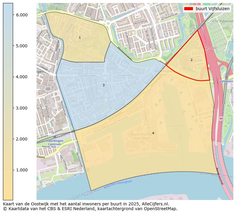 Afbeelding van de buurt Vijfsluizen op de kaart.