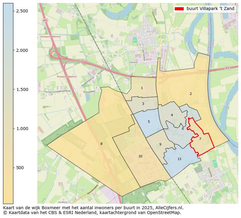 Afbeelding van de buurt Villapark ’t Zand op de kaart.