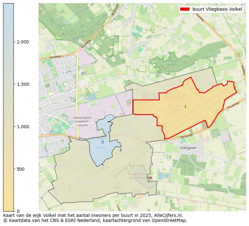 Afbeelding van de buurt Vliegbasis Volkel op de kaart.