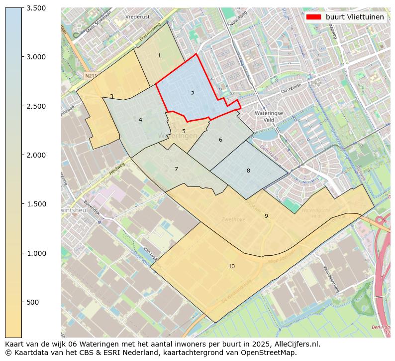 Afbeelding van de buurt Vliettuinen op de kaart.
