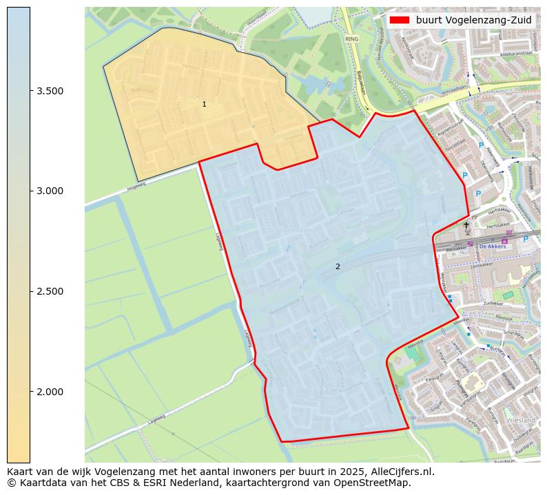 Afbeelding van de buurt Vogelenzang-Zuid op de kaart.