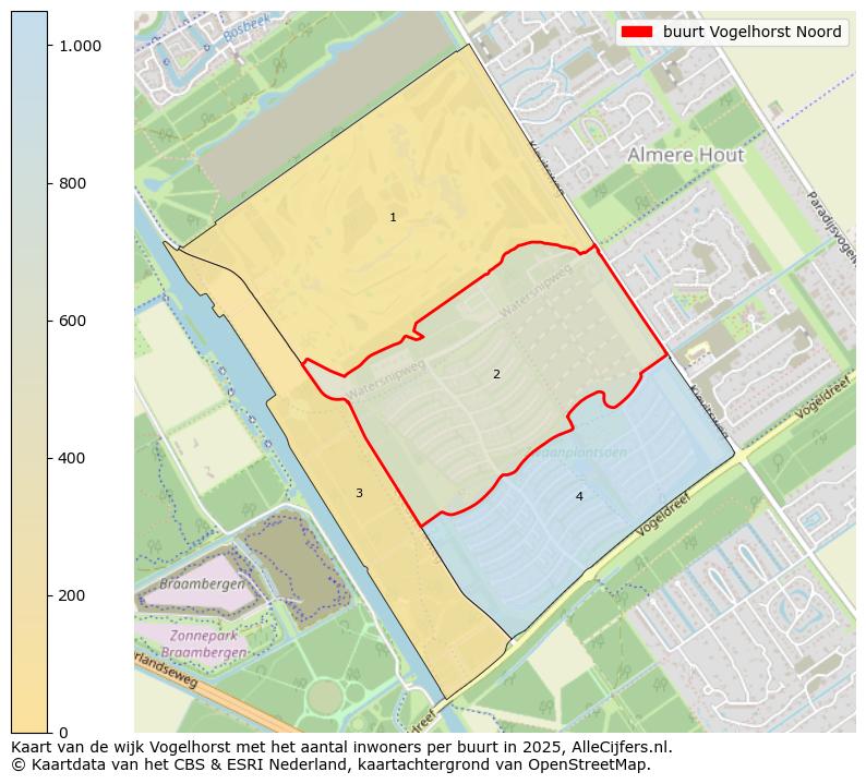 Afbeelding van de buurt Vogelhorst Noord op de kaart.