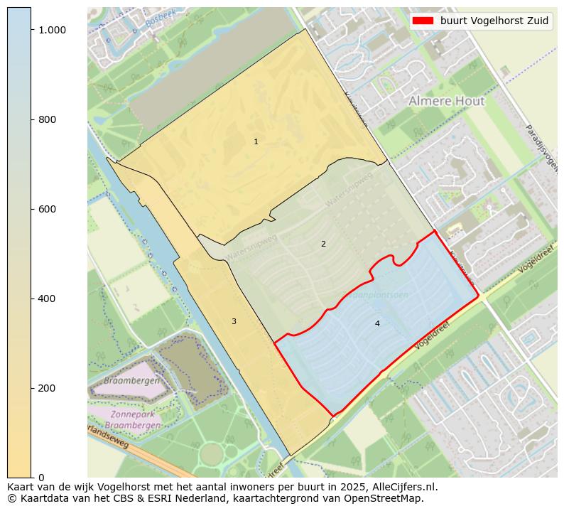 Afbeelding van de buurt Vogelhorst Zuid op de kaart.