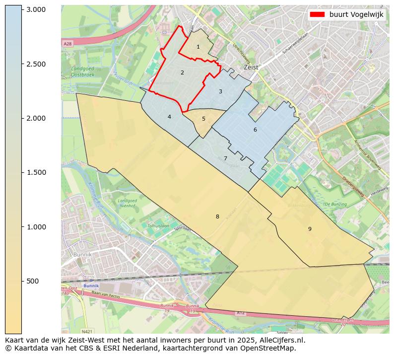 Afbeelding van de buurt Vogelwijk op de kaart.