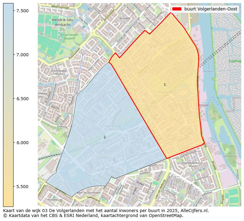 Afbeelding van de buurt Volgerlanden-Oost op de kaart.