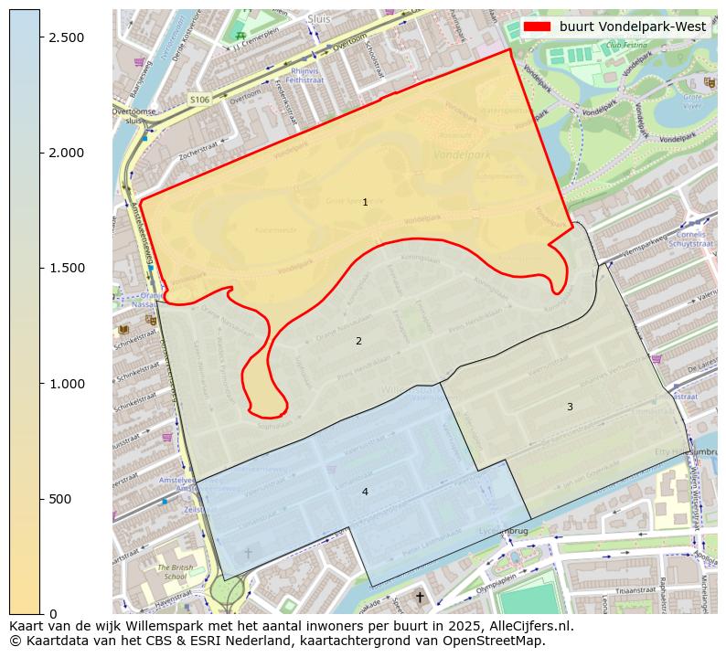 Afbeelding van de buurt Vondelpark-West op de kaart.